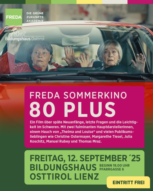 80 plus - Filmvorführung mit Popcorn und Umtrunk