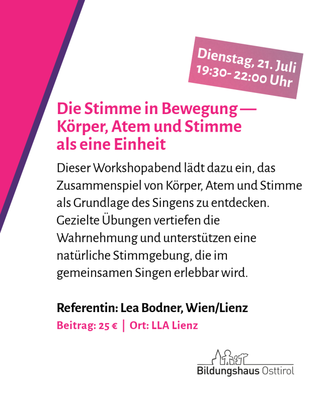Die Stimme in Bewegung - Körper, Atem und Stimme als eine Einheit