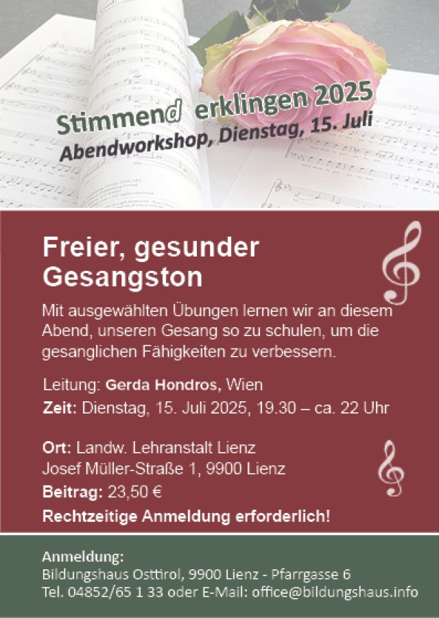 Freier, gesunder Gesangston