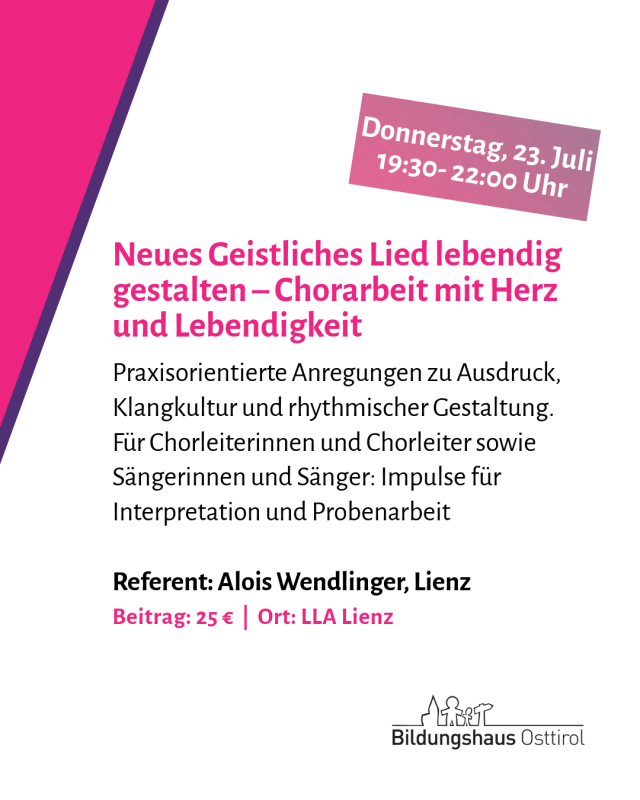 Neues Geistliches Lied lebendig gestalten – Chorarbeit mit Herz und Lebendigkeit