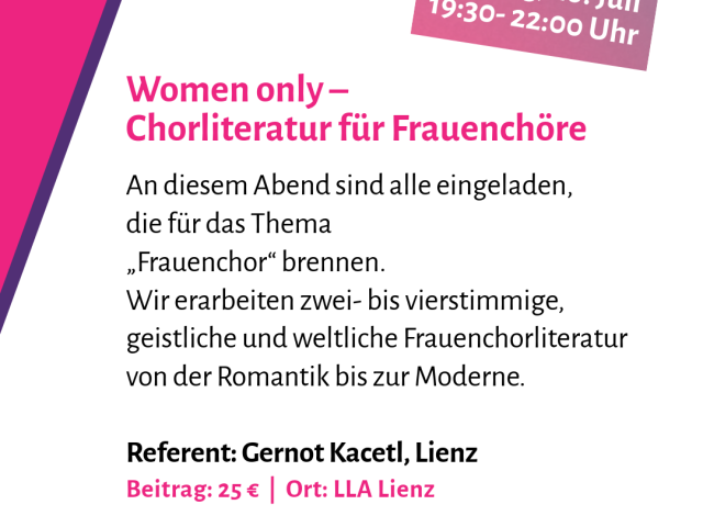 Women only - Chorliteratur für Frauenchöre