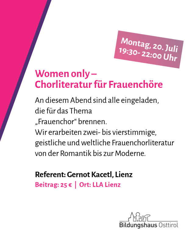 Women only - Chorliteratur für Frauenchöre