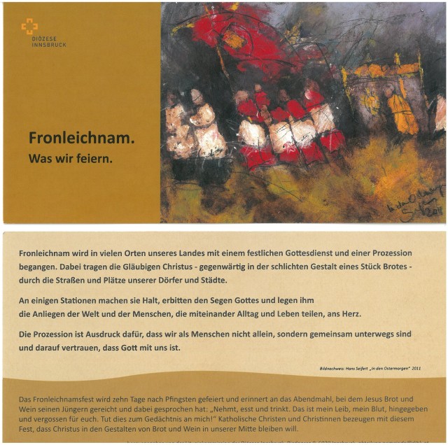 INFO-CARD zum Fronleichnamsfest