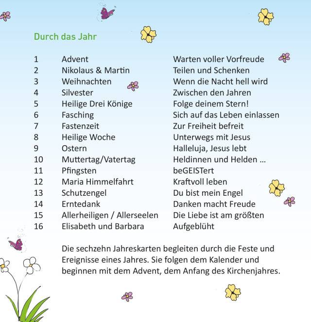 16 Karten "Durch das Jahr"
