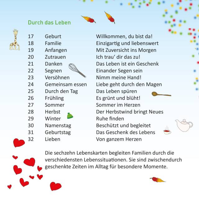 16 Karten "Durch das Leben"