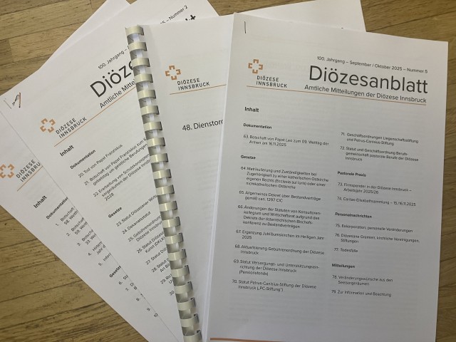 Diözesanblatt 100. Jahrgang 2025 (Quelle: Generalvikariat) 