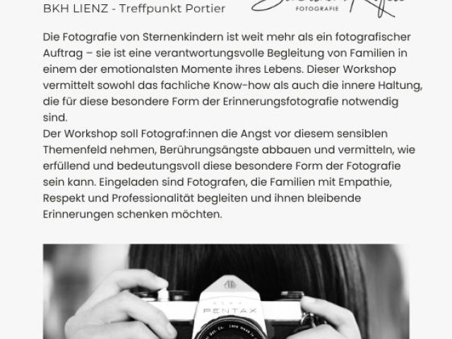 Workshop Sternenkind Fotografie - für Fotografen, insbesondere aus Osttirol und Oberkärnten