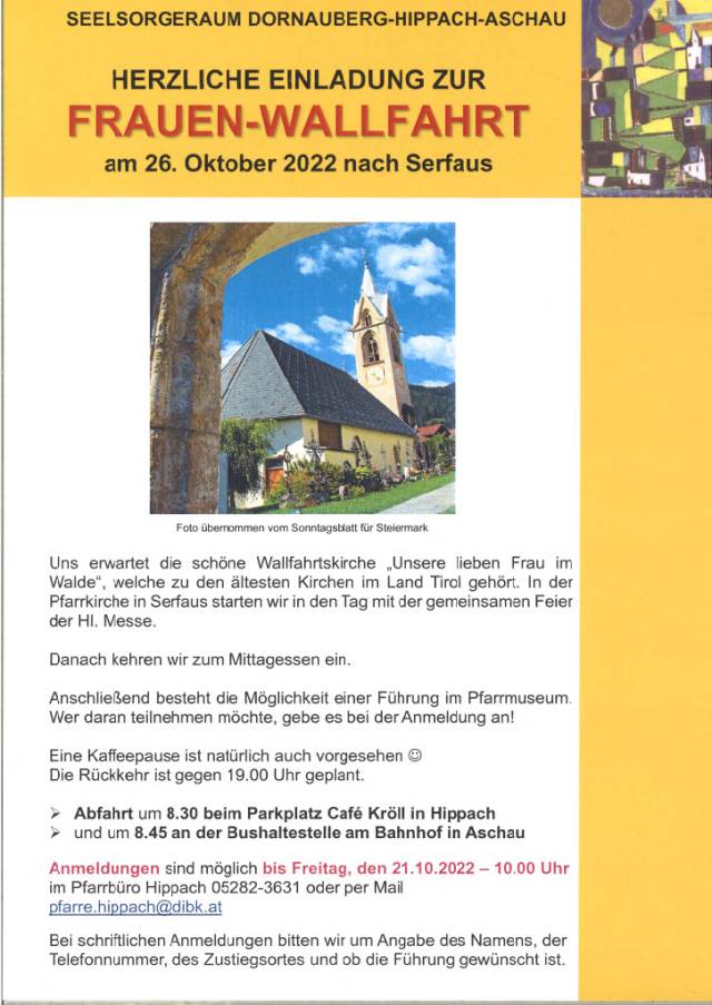 Frauen-Wallfahrt nach Serfaus