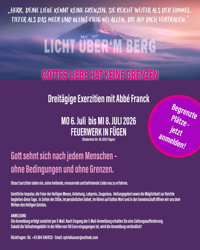 LICHT ÜBER`M BERG - Exerzitien